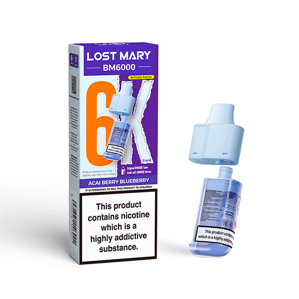 Lost Mary BM6000 nachfüllbarer Pod Acai Berry Blueberry