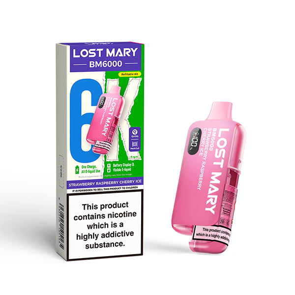 Lost Mary BM6000 Vape Kit Strawberry Raspberry Cherry Ice