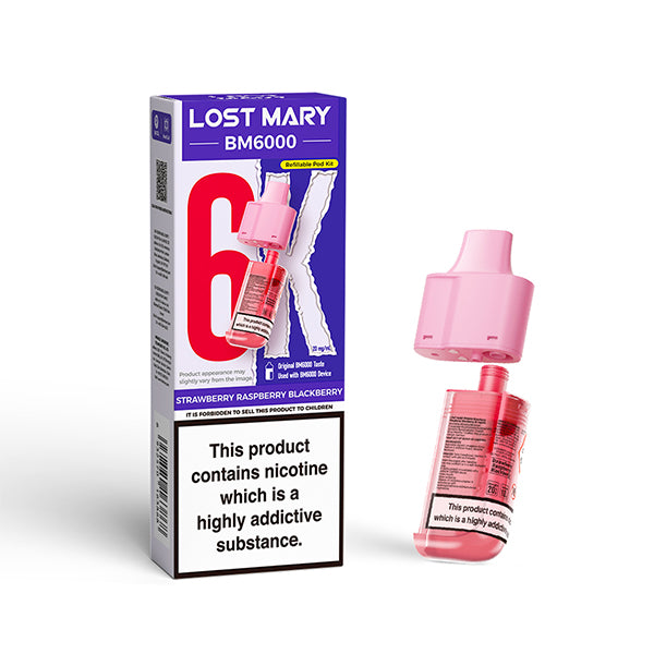 Lost Mary BM6000 nachfüllbarer Pod Strawberry Raspberry Blackberry