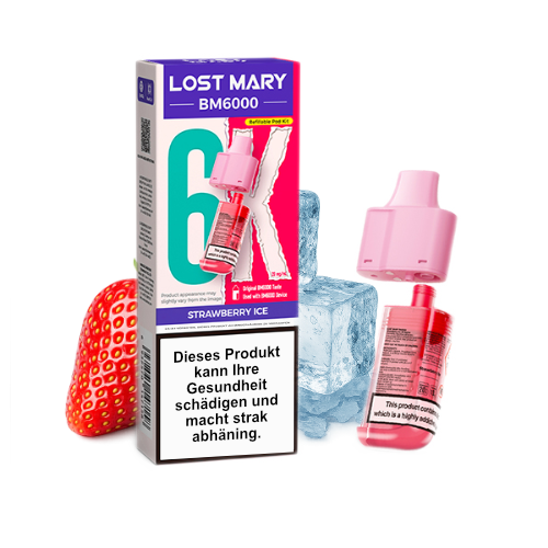 Lost Mary BM6000 nachfüllbarer Pod Strawberry Ice