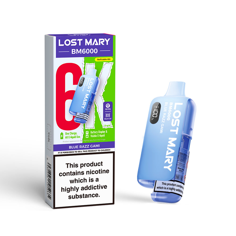 Lost Mary BM6000 Vape Kit Blue Razz Gami