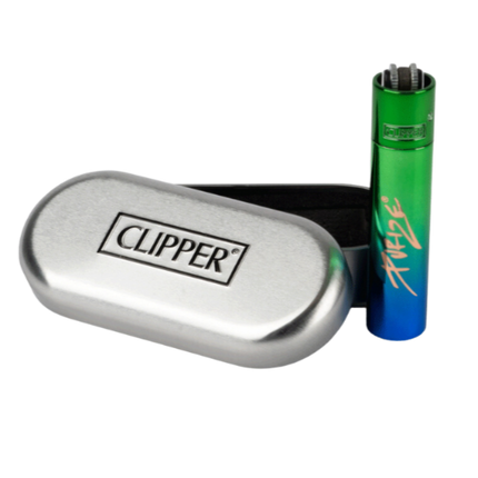24 x PURIZE® Clipper® Metal (graviert) Green Blue Shiny