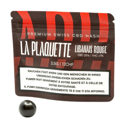 La Plaquette - CBD Hash - Libanais Rouge - 3.5g